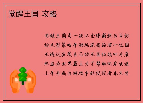 觉醒王国 攻略